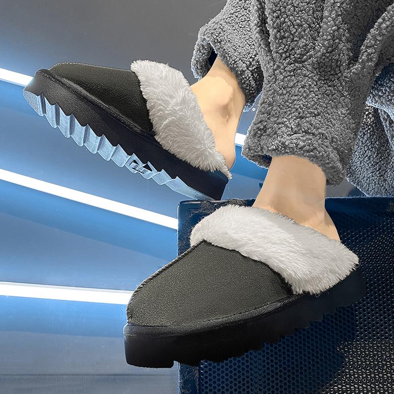 Moda Inverno Leggere Tinta Unita Antiscivolo Resistenti all'Usura Velluto Calde Pantofole Casual Mezzo Supporto Cotone Pantofole 36-43