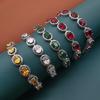 2026 Fashion Trend Jewelry Multi-color Zircon Bracelet Simple Versatile Oval Hollow Bracelet Women