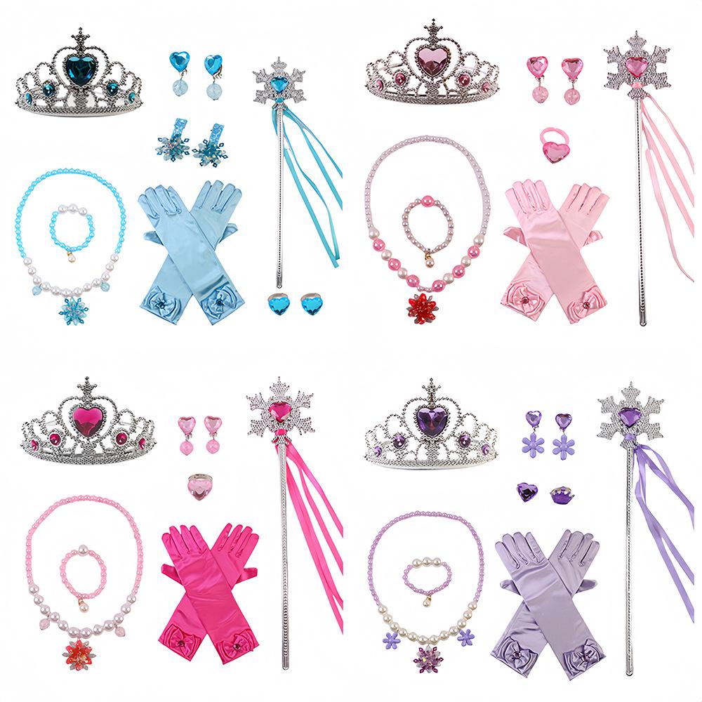 Frozen Princess Dress-Up Set: Necklace, Crown & Fairy Wand for Kids