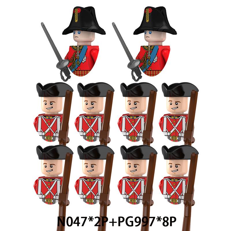Mittelalterliche Napoleonische Kriege Herzog Marschall Kaiserliche Marine Militärfiguren Waffen Pistolen Anzüge Bausteine Kinderspielzeug Jungen Geschenke