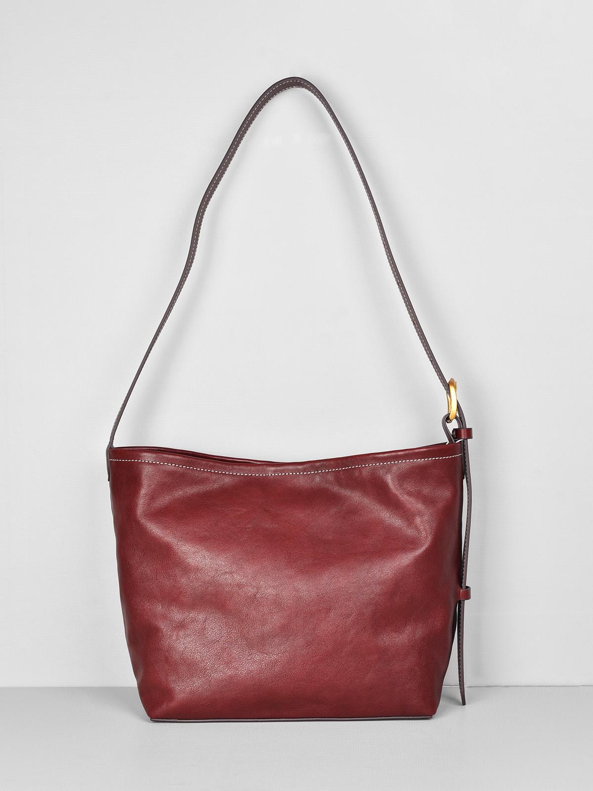 

MENDY Women Bags Vegetable Tanned Leather Underarm Bag Large Capacity Shoulder Tote for Work & Travel Luxury Designer Brand (30cm Max Length 50cm)