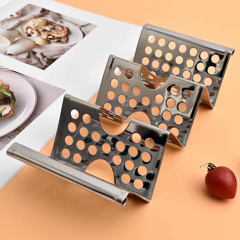 Taco Holder Stand Pancake Rack Stainless Steel Mexican Roll Rack Trays Taco Display Stand Mexican Food Rack Kitchen Gadgets