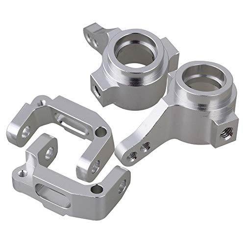 Mxfans 2 Pairs Silver Aluminum Alloy Front Knuckle Arms & C-Hubs CC01-001 CCO1-002 for RC1:10 Tamiya CC014WD