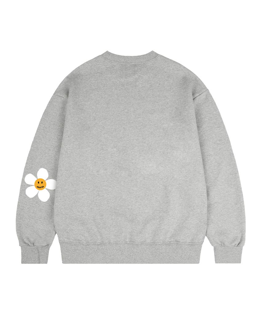 GRAVER [Unisex] Elbow Flower Dot Sweatshirt_Black
