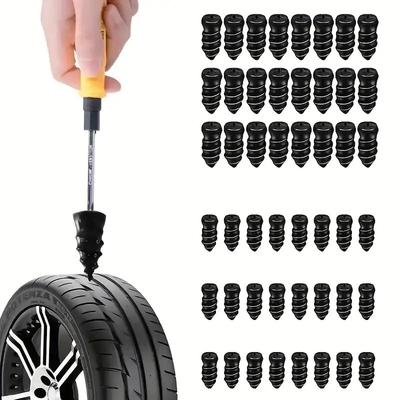 50Pcs Tire Repair Rubber Nails Kit Heavy Duty Screw-in Tire Repair Nails Car Motorcycle Truck Vacuum Tires Puncture Repair Screws