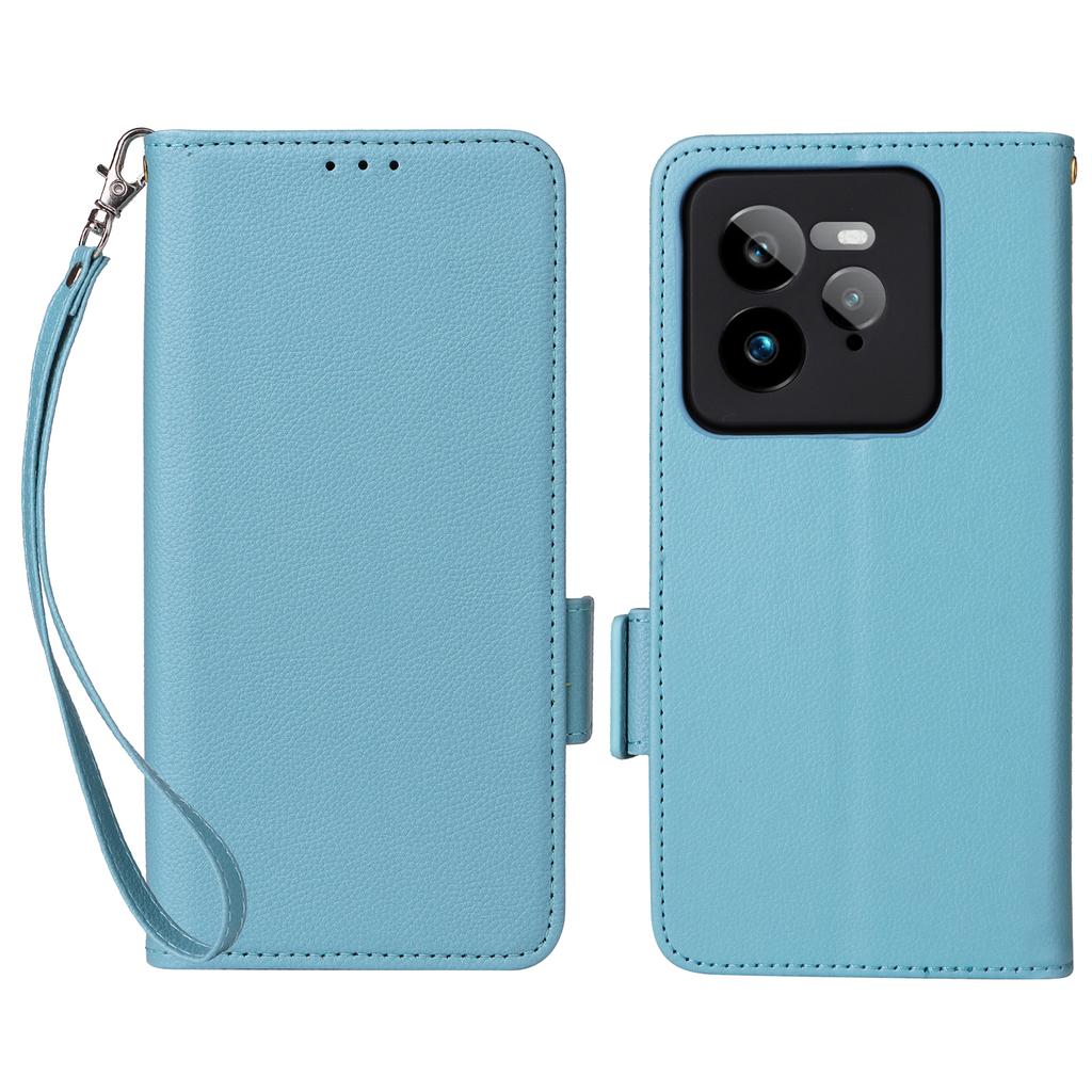For Realme GT 7 Pro 5G Case with Wrist Strap Litchi Texture PU Leather Wallet Phone Cover