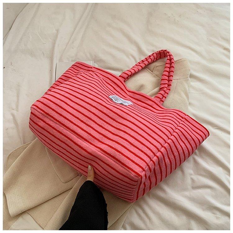 New Niche Bag, Striped Fashion, Lazy Style Tote