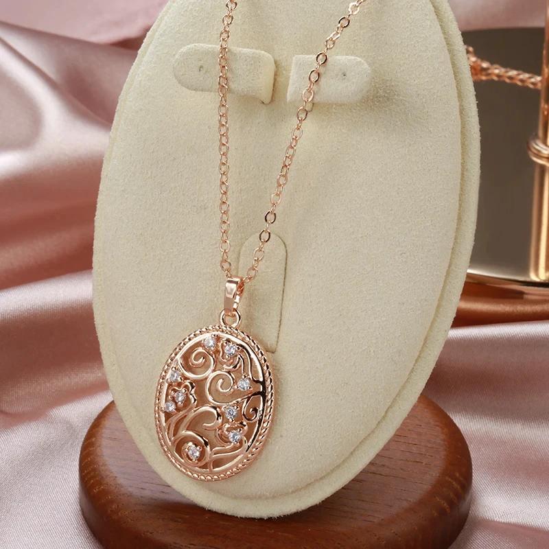 Elegantní texturovaný kulatý přívěsek náhrdelník pro ženy zlaté vintage doplňky oválný geometrický tradiční kostýmní šperky