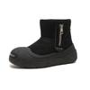 Piccoli stivali da neve con suola spessa, nuove scarpe in cotone calde di velluto ispessito, stivali in cotone invernali a punta larga