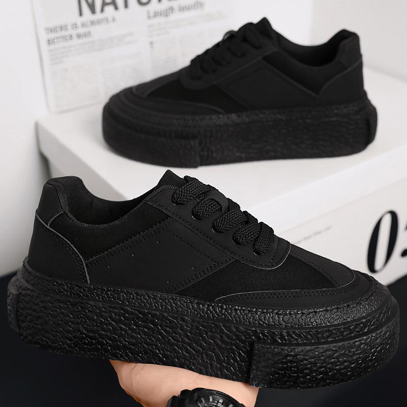Heren Casual Schoenen met Leren Bovenwerk, Dikke Bodem Elevator Sneakers, Comfortabele Antislip Heren Wandelschoenen voor Dagelijks Gebruik