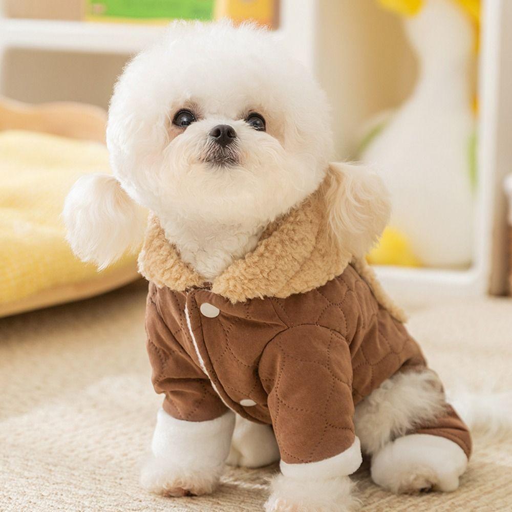Cartoon Pet Jumpsuits Stylish Thickened Dog Costume Funny Winter Puppy Clothes  Pet Supplies