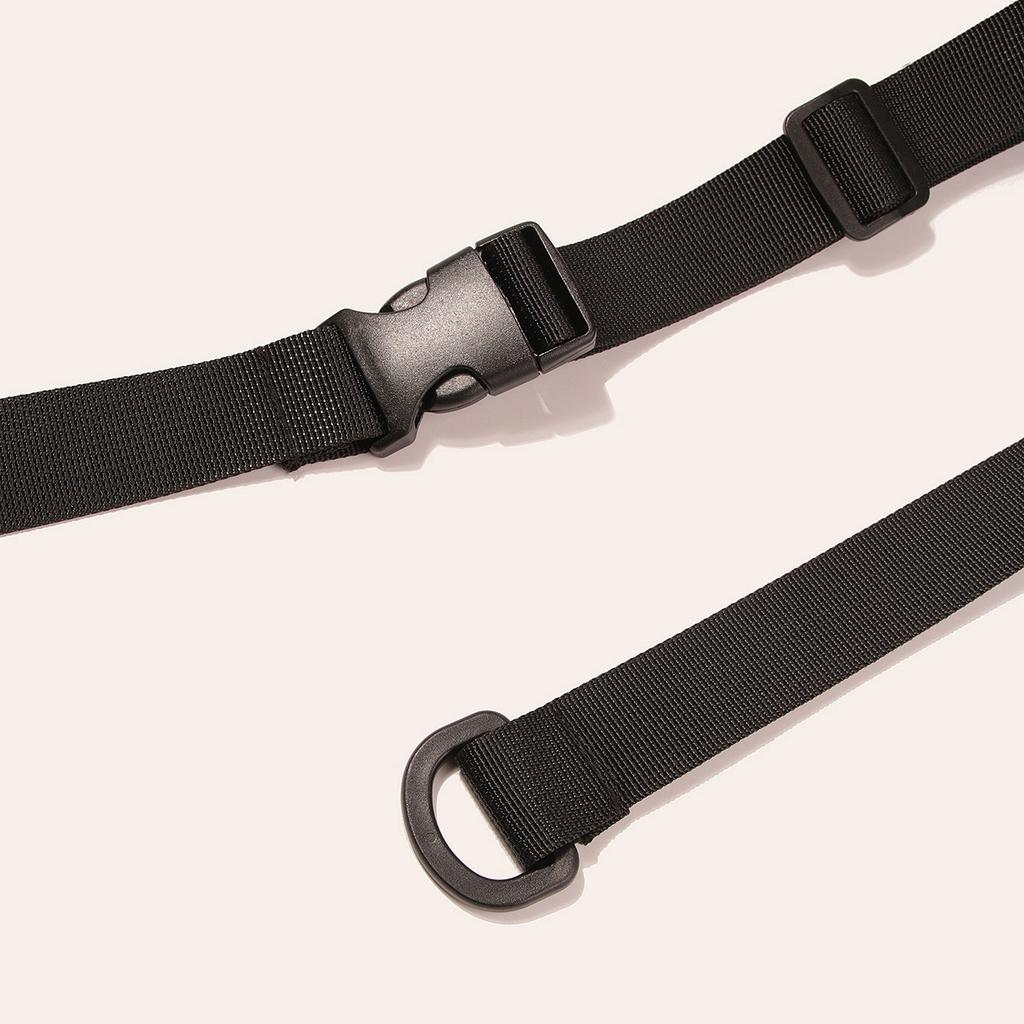 New Style of Women's Buckles Handsome Versatile Black Webbing Simple and Fashionable Belt