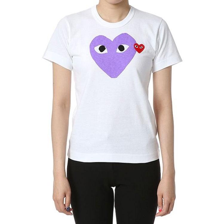 Comme des Garçons PLAY (WMNS) COMME Des GARCONS FW25 PLAY Colored Heart Tee 'White' Women's AZ-T105-051-1
