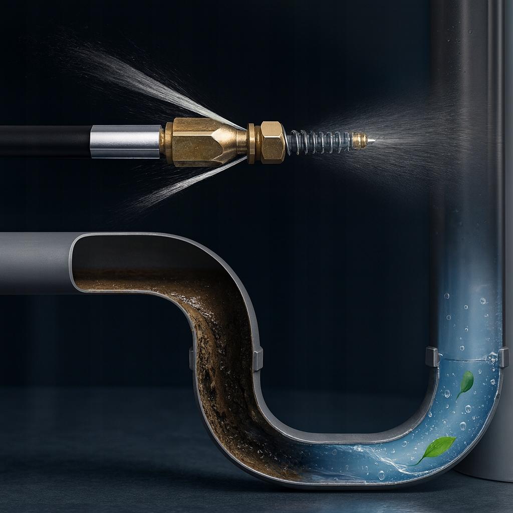 Rosfix Wąż do Kanalizacji 30 m – Wtyk 1/4” QC | Mosiężna Dysza Sprężynowa | Elastyczny i Odporny do 200 Bar i 60°C