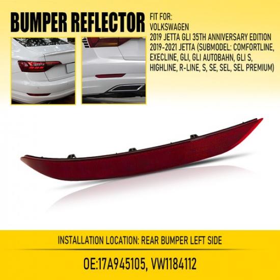 Fits For VW Jetta - Left Side Rear Bumper Reflector Light Brake Lamp US