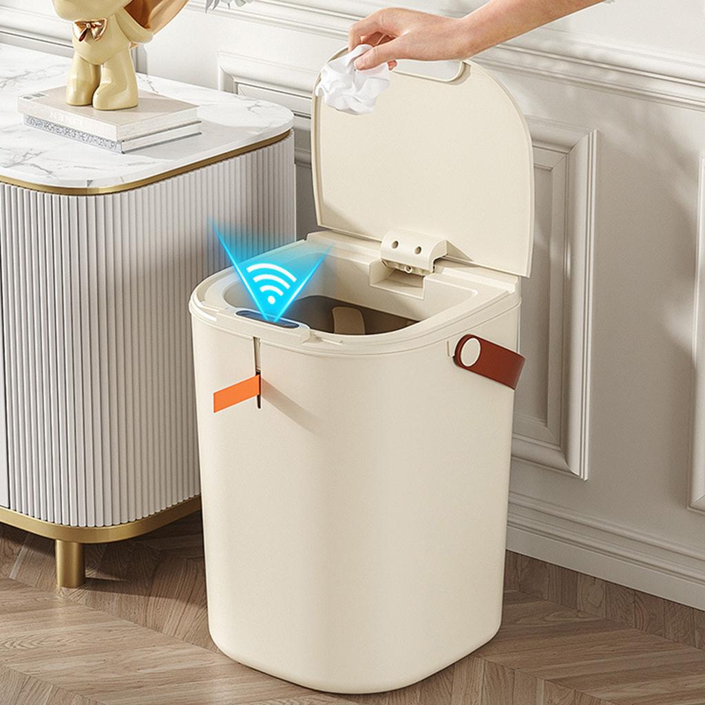 20L Sensor Trash Can with Handle ABS Automatic Induction Touchless Garbage Can for Bathroom