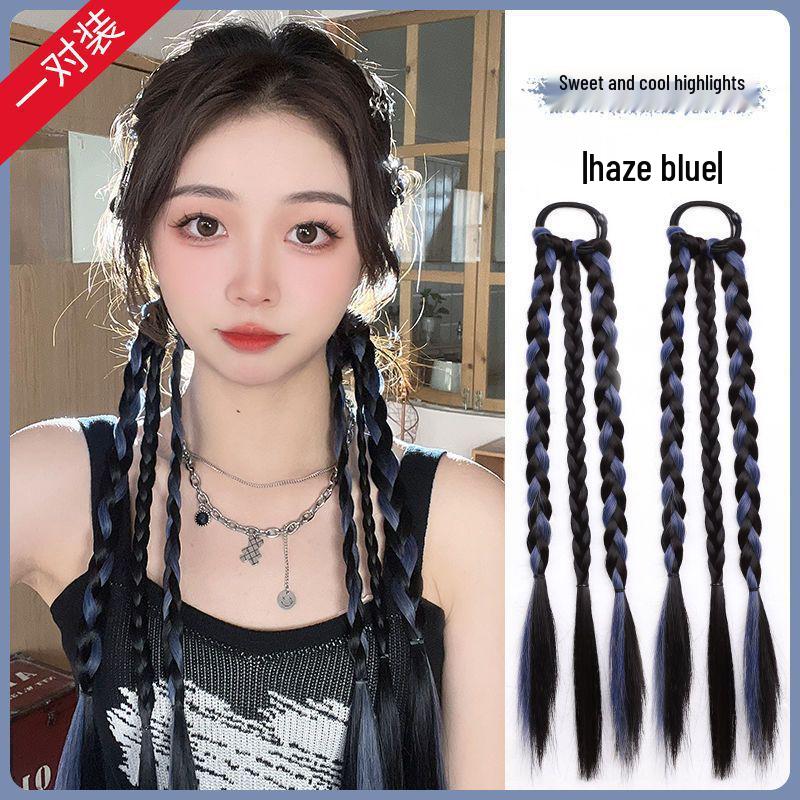 Women's Highlighted Bubble Boxer Braids Wig - Three-Strand Pigtails