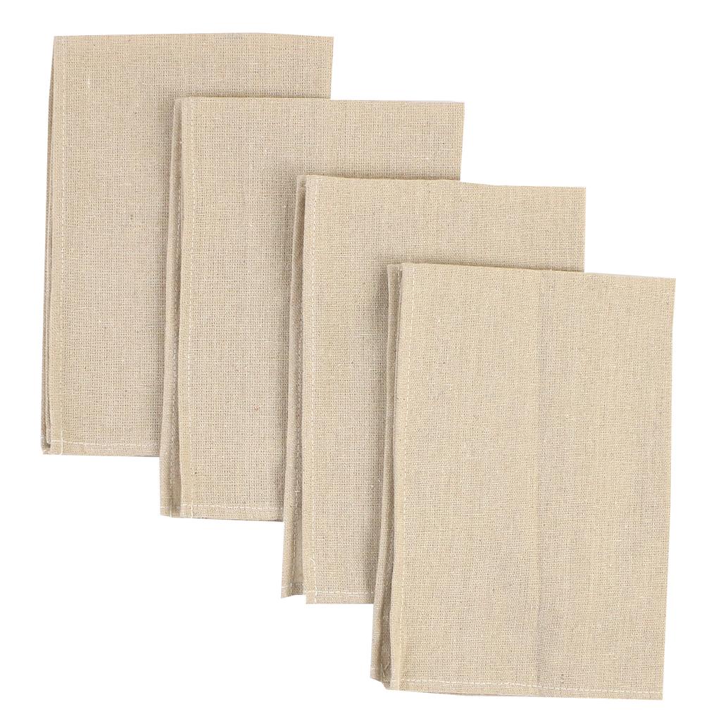 Set of 4 Cotton Linen Dinner Napkins 40x40cm Heavy Cloth Fabric Table Placemats Washable Durable For Party Holiday Wedding Decor