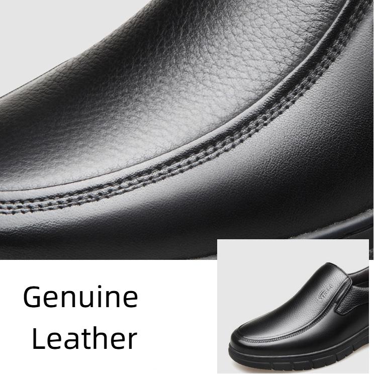 Genuine Leather Men's Shoes Soft Sole Middle-aged And Elderly Casual Leather Shoes Non-slip Wear-resistant Derby Shoes 38-48