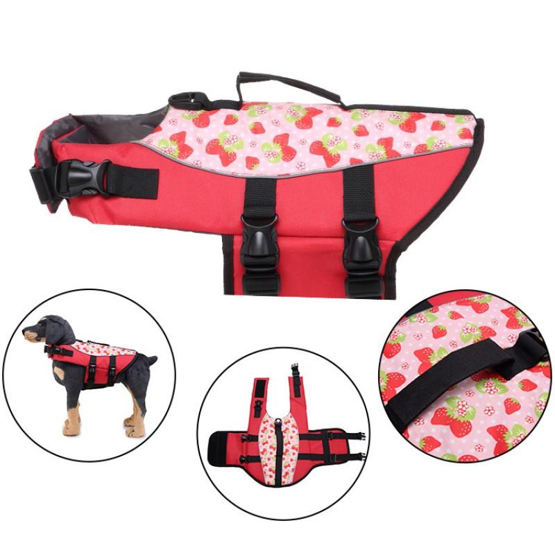 Pet Life Jacket Medium To Large Dogs Swimming Vest With Reflective Stripes Adjustable Hook-and-Loop