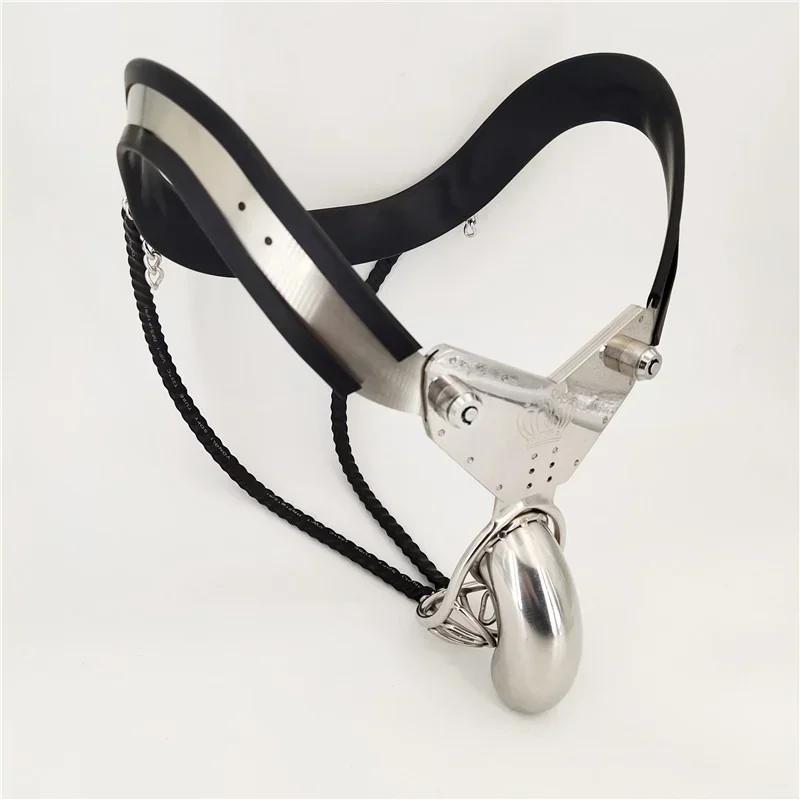 Manyjoy New EMCC Chastity Belt Male Penis Lock Device Adjustable Waist Invisible Underwear Strapon Pants Metal Chastity Device