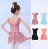 Girls' Ballet Dress Sleeveless Dance Leotard Dress Cotton Splice Dance Dress for Girls Kids Ballet Leotard with Chiffon Skirt