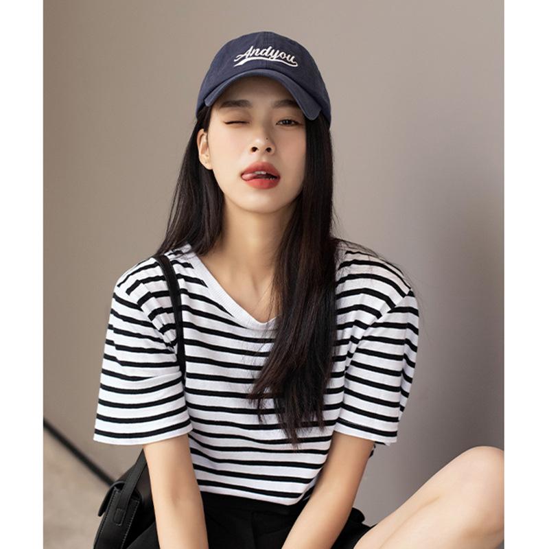 Baseball cap female versatile niche retro blue cap ins popular hat