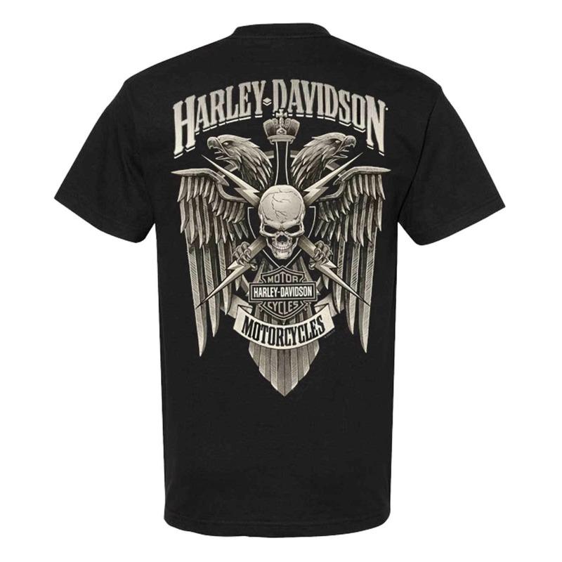 Harley-Davidson Men's Lightning Crest Crew Neck Short Sleeve T-Shirt