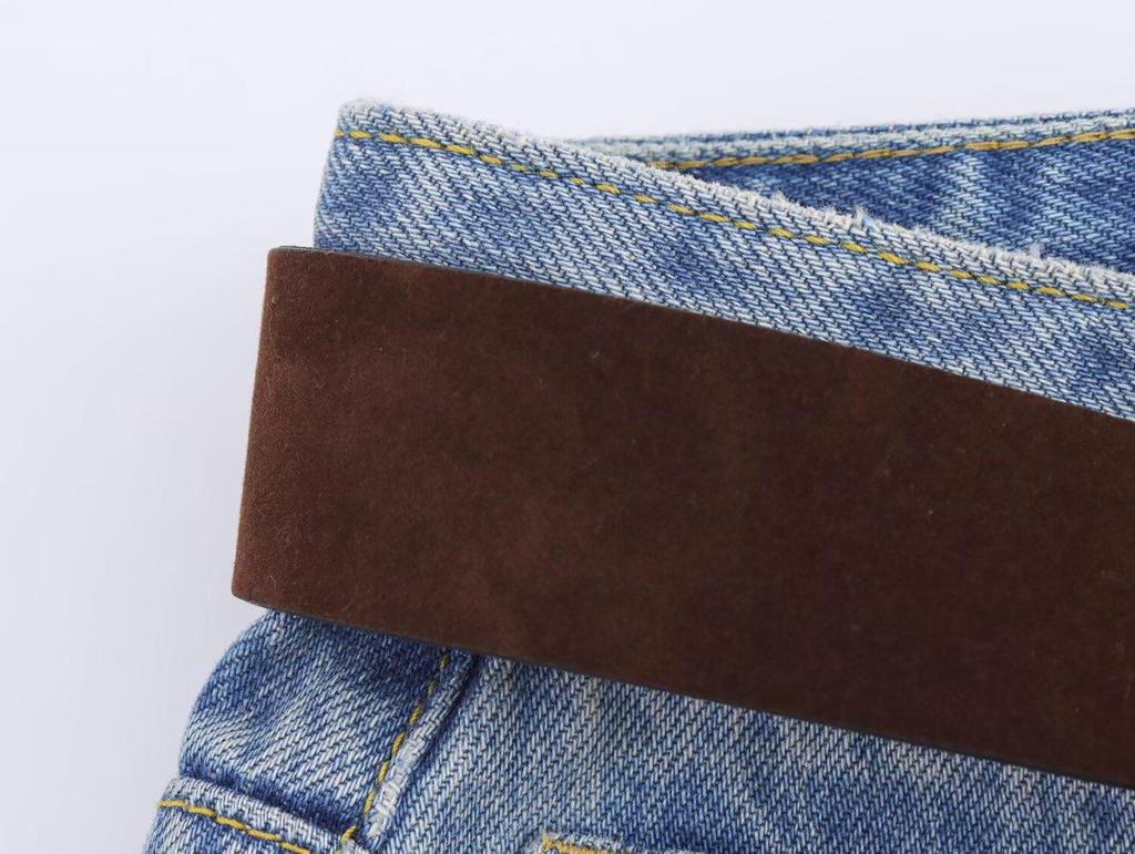 2025 Frühling Europäische & Amerikanische Mode High Waist Schlankmachende Gerade & Weitbeinjeans