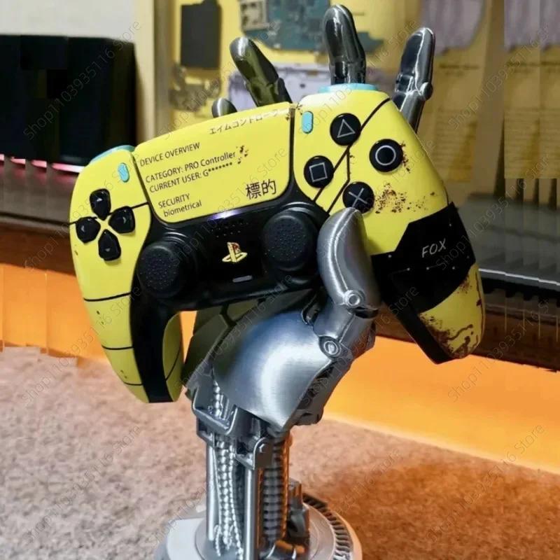 3D Cyberpunk Style Robot Bracket Arm Ornament Ps5s Xboxs Series Universal Switchs Handle Placement Home Desktop Decoration Gift