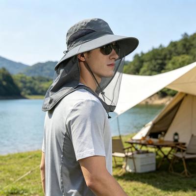 Yousheng Outdoor Sun Hat with Mosquito Head Net Neck Flap Breathable Men Women Fishing Hiking Camping Climbing Face Netting Wide Brim Hat