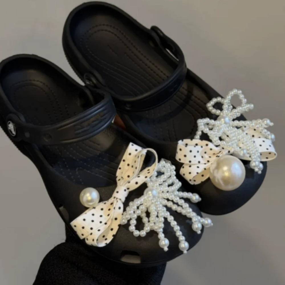 New Sweet Adorable Cute Pearl Diamond Flower Ballet Shoe Buckles Handmade Removable Accessories for Women Girls Birthday Gift