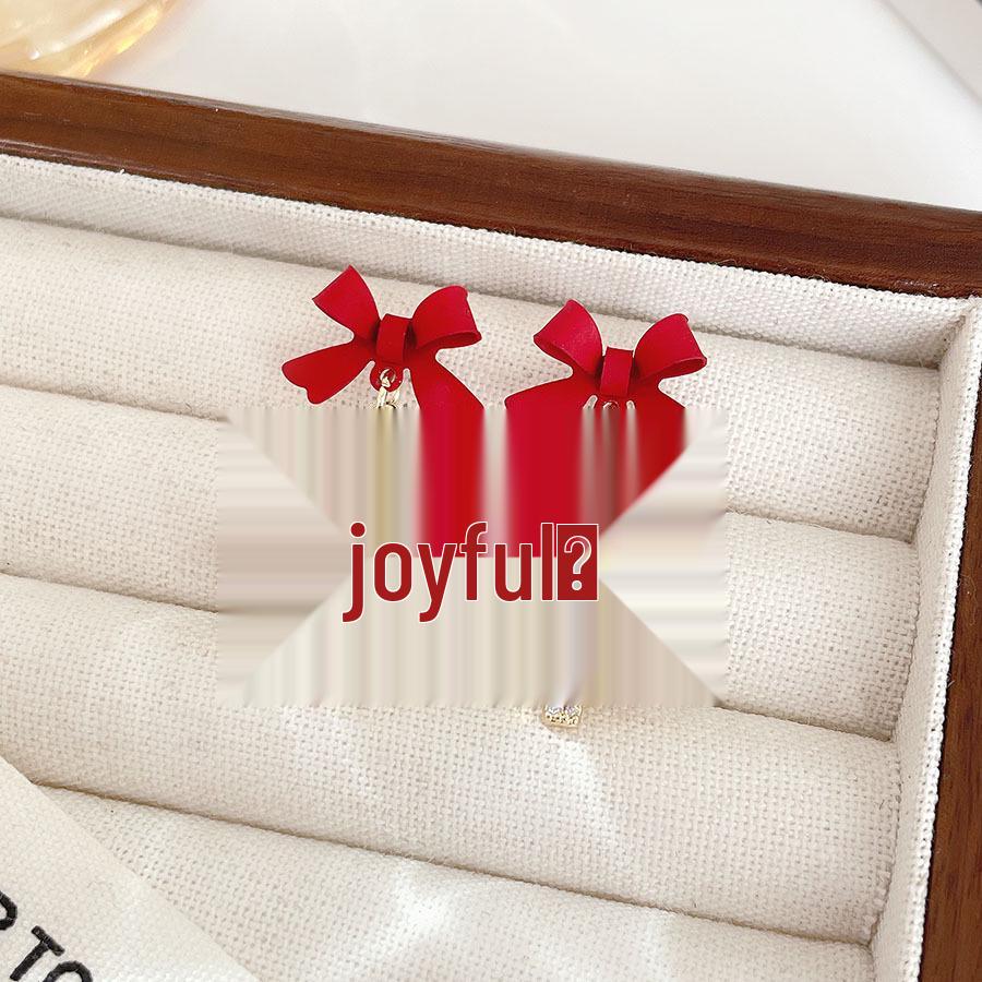 Rhinestone Bow Christmas Tree Earrings: High-End Versatile Ear Cuffs