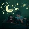 1 Pack Wall Sticker Glowing Glass Sticker Creative Fluorescent Meteor Star Moon Permanently Glowing Childrens Room Decoration
