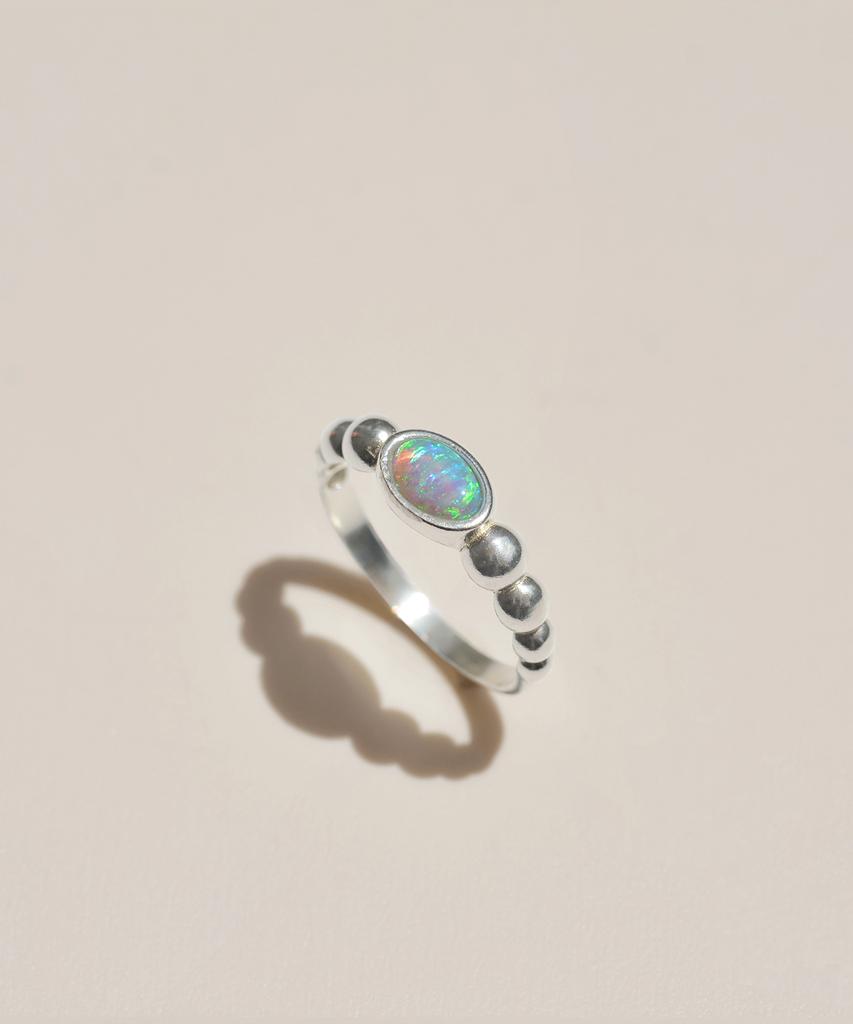 47Bag 925 Silver Birthstone Opal Gemstone Ring Ange