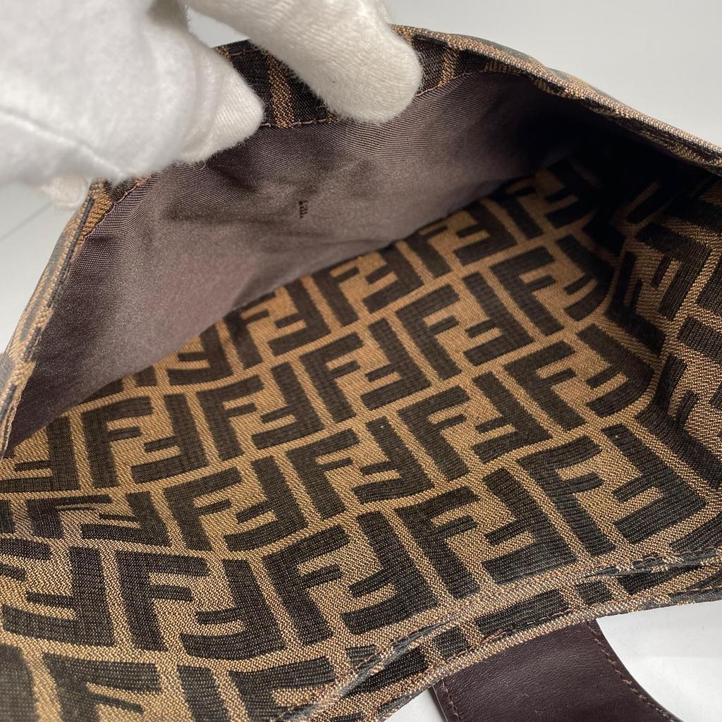FENDI Zucca Hobo Shoulder Bag Brown Women used