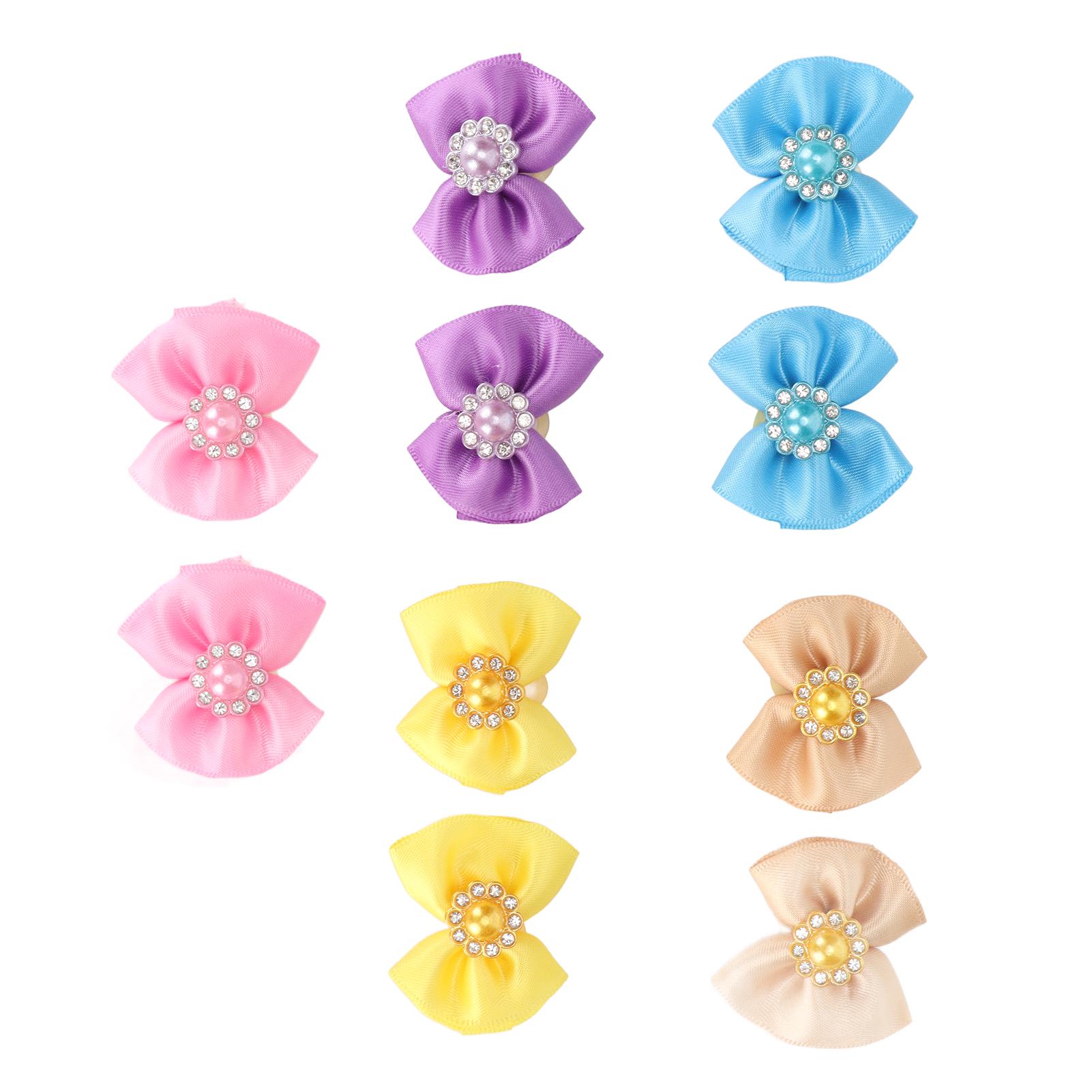 

20 шт. милых разноцветных бантиков для волос для маленьких собак с резинкой для щенков кошек кроликов