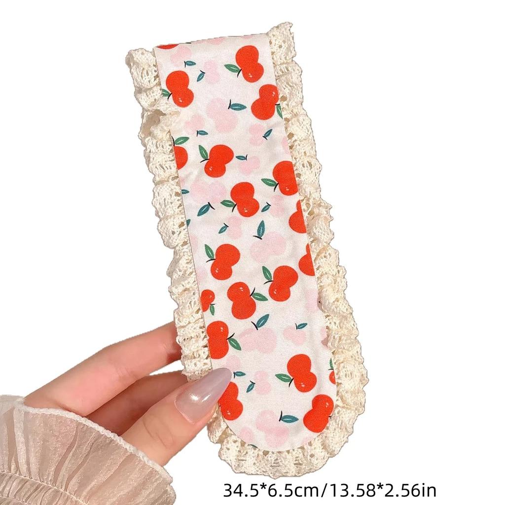Knitting Colorful Flower Bangs Sticker Hair Band Printed Hair Sticker Headdress Sweet Floral Knitted Bangs Sticker Headband