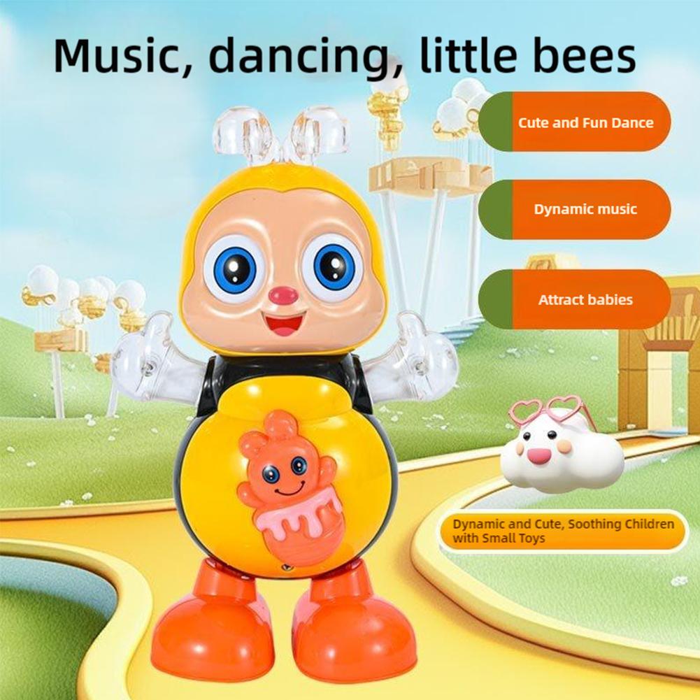 Dancing Bee Electric Toys with Musical and Lights Electronic Cartoon Bee Preschool Learning Toys Dancing animal Bee Singing toy