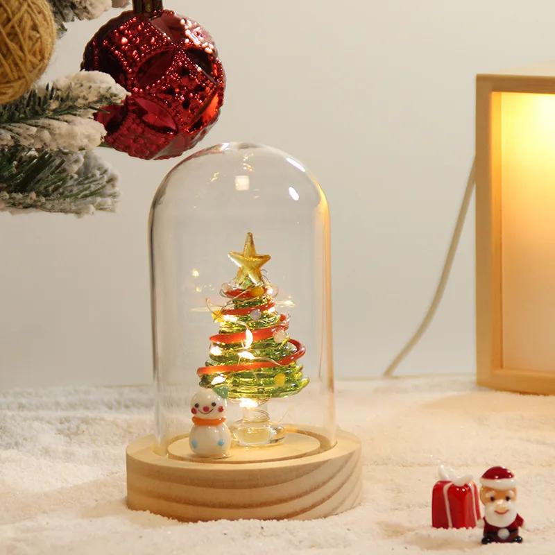 Small Household Glass Christmas Tree Desktop Crafts Ornaments Christmas Gifts