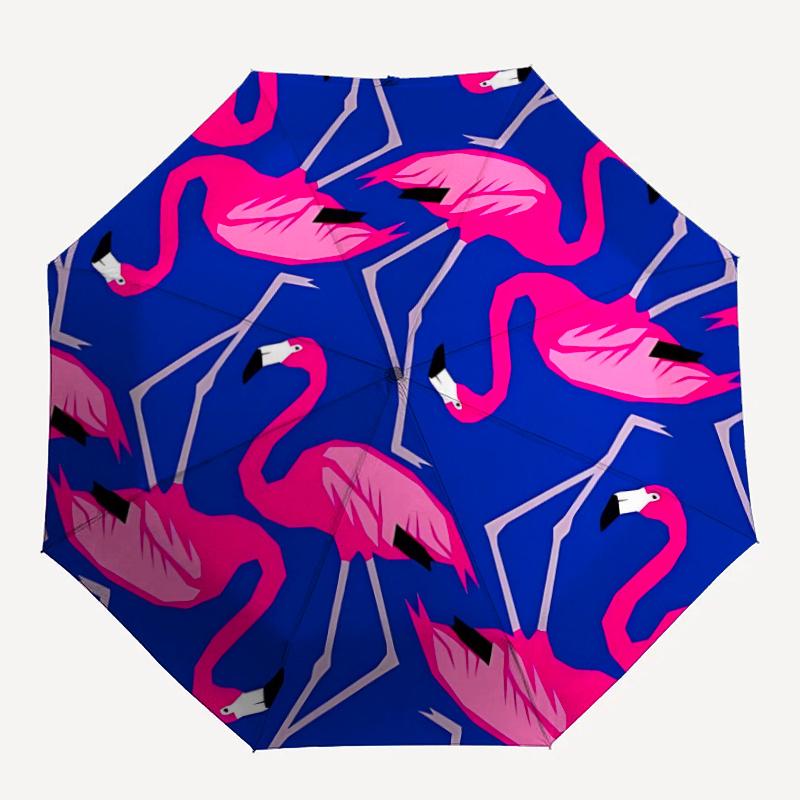 

1pc Flamingo PatternAutomatic Open/close Umbrella, 8-Rib sturdy structure, Portable Travel Umbrella, Parties, Everyday Usec47