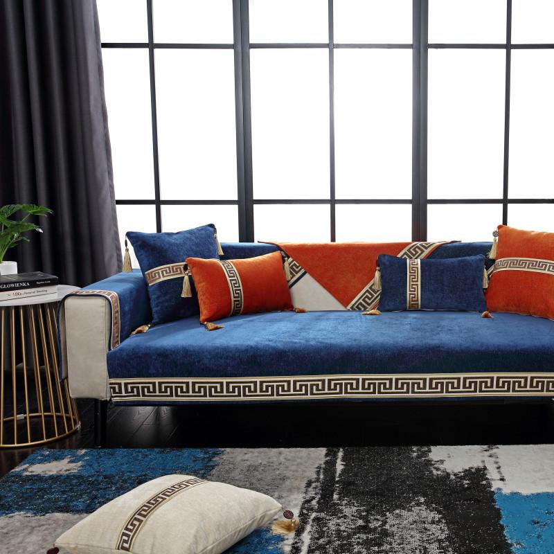 Four Seasons Noua perna de canapea din chenille chinezeasca Moderna, simpla, de culoare solida, perna de canapea Prosop