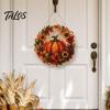 Elegant Holiday Ornament Fall Pumpkin Sunflower Wreath Hanging Decor, Acrylic Hand Painted Festive Party Decoration Window Ornament, Thanksgiving