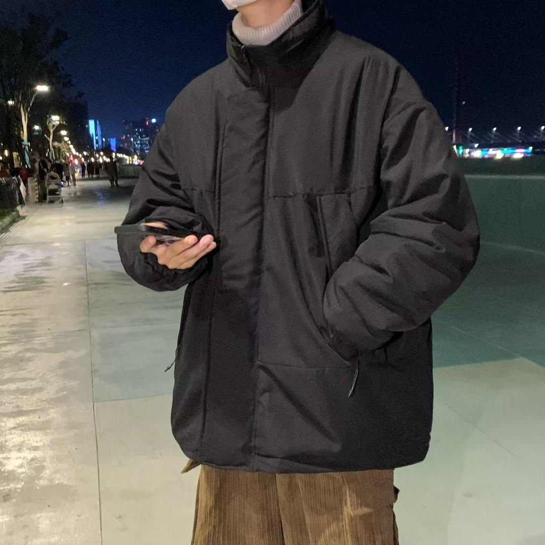 

Men s Trendy Cross Retro Stand Collar Cotton Jacket - Versatile, Windproof, Padded Warmth XL чорний