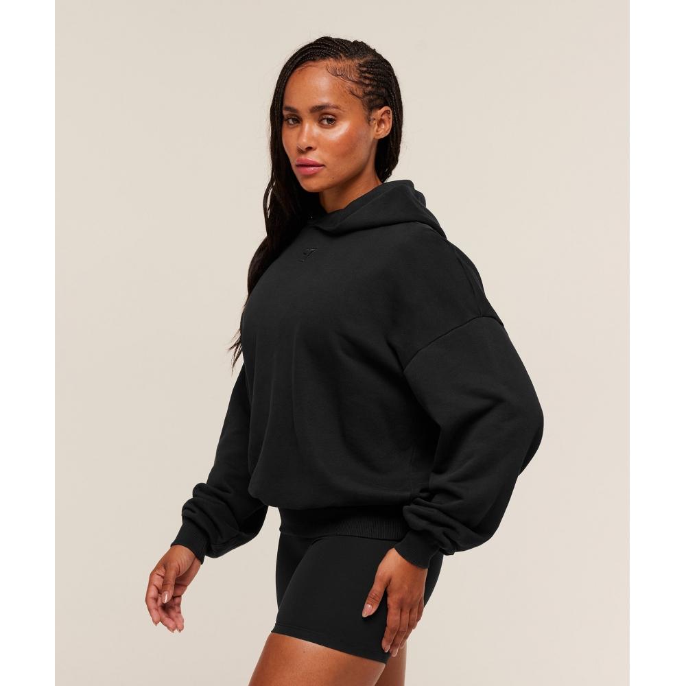 Gymshark Power Washed Oversized Hoodie Black Acid Wash Small Ball B4c5f Bb4v
