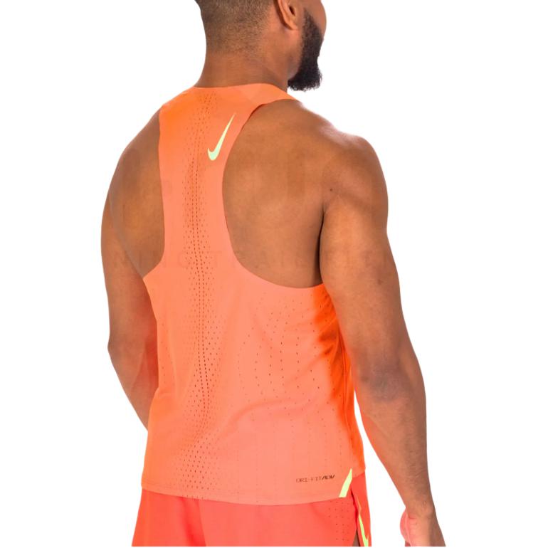 Nike Solid Color Logo Print Mesh Tank Top Men Tops Orange DM4624-803