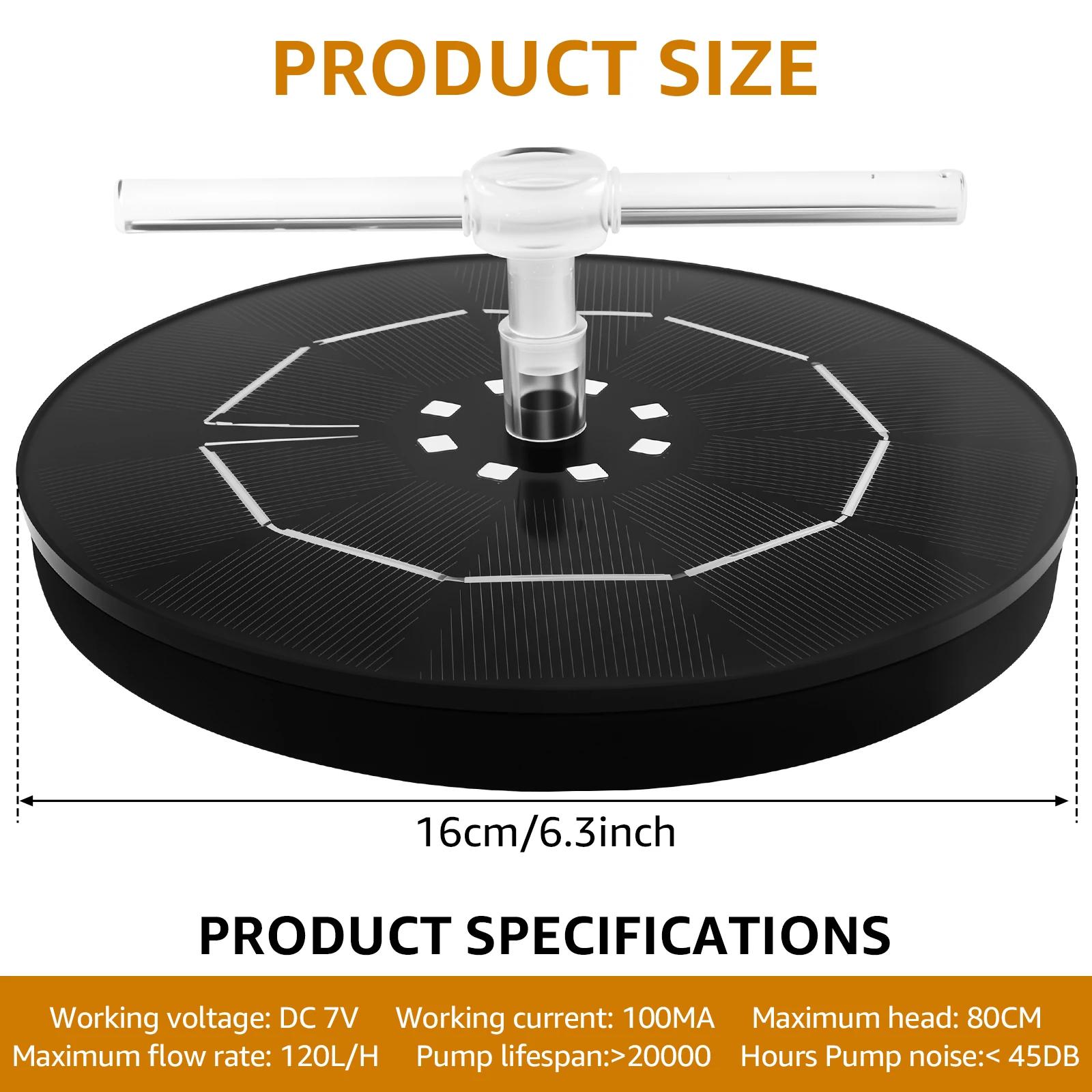 

Новый солнечный фонтанчик для воды мощностью 2,5 Вт, эффективная поилка для птиц с вращающимися форсунками и светодиодной лампой, универсальный комплект солнечного водяного насоса.