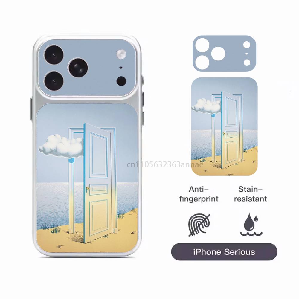 Rene Magritte Art Repeatedly Pasted For iPhone 17 Pro ProMax Back Sticker Cover