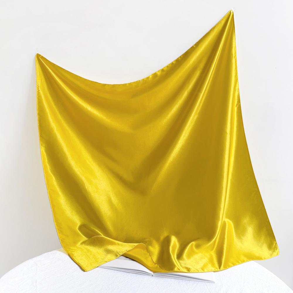 Fashionable New Versatile Headscarf Large Square Scarf Solid Color Scarf Women'S Simulated Silk Satin Scarf