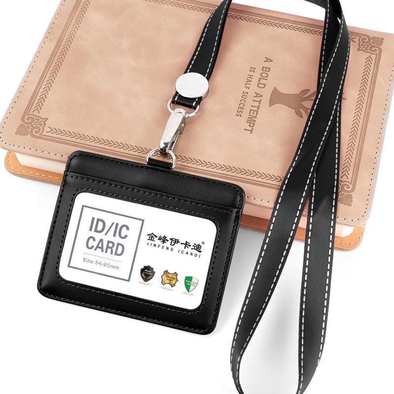 Γνήσιο Δερμάτινη Θήκη Ταυτότητας & Καρτών με Κορδόνι για Εργασία, Φοιτητές & Κάρτες Λεωφορείου